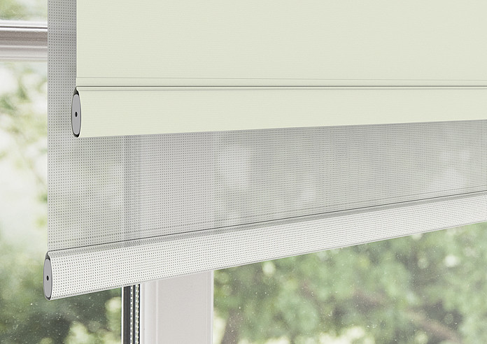 Rimini (Blackout), Cream & Optima Chiffon - Double Roller Blind - Image 4